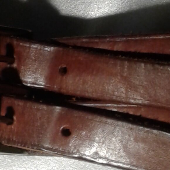 Ralph Lauren Dark Brown Leather Belt - X Stitching - Lauren on buckle! main image 12
